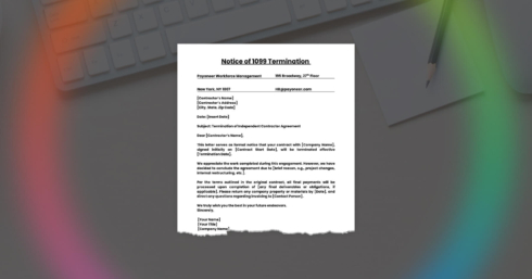 1099 termination letter template