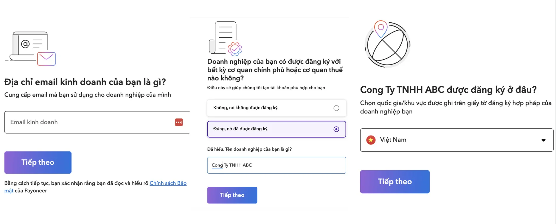 Hướng dẫn mở tài khoản doanh nghiệp Payoneer tại Việt Nam để nhận thanh toán toàn cầu - Image 2 Cung cap thong tin ve doanh nghiep cua ban de chon loai tai khoan phu hop Image 2 Cung cap thong tin ve doanh nghiep cua ban de chon loai tai khoan phu hop